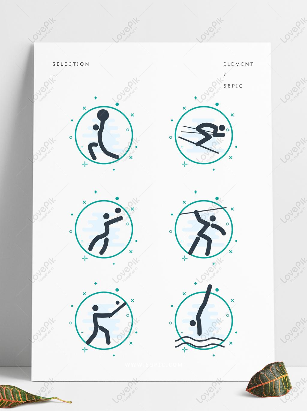Flat Minimal Sports Icon Pack Vector Download