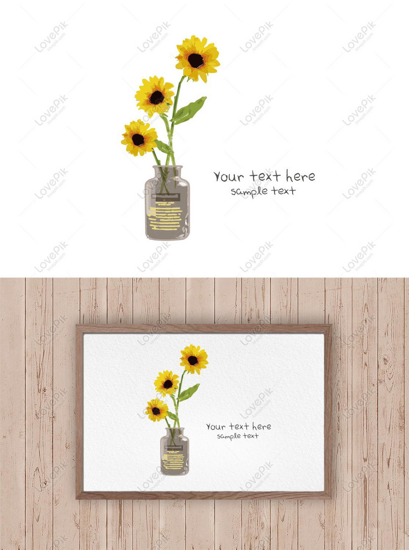 Girasol Margarita Florero Pequeño Fresco Pintado A Mano Acuarela PNG  Imágenes Gratis - Lovepik