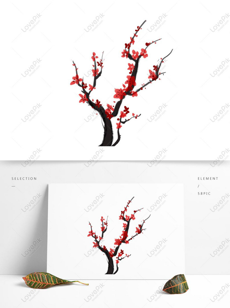 中華風冬梅の花アンティークイラストイメージ グラフィックス Id 732763411 Prf画像フォーマットpsd Jp Lovepik Com