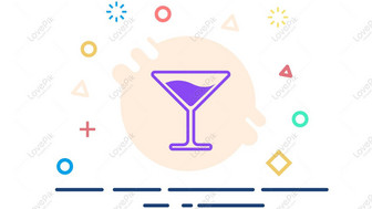 Цветной бокал для коктейля png