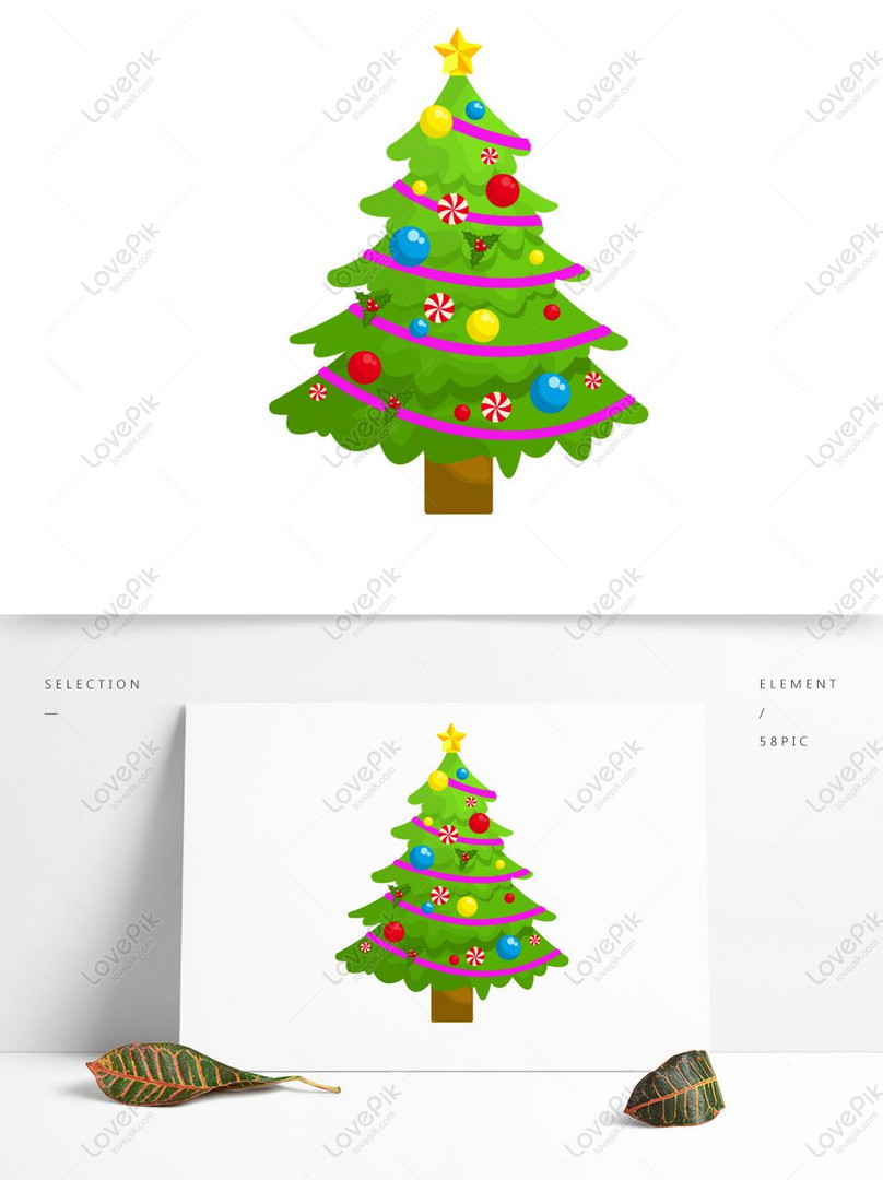 Elemento De árbol De Navidad Lindo De Dibujos Animados Para Uso PNG  Imágenes Gratis - Lovepik