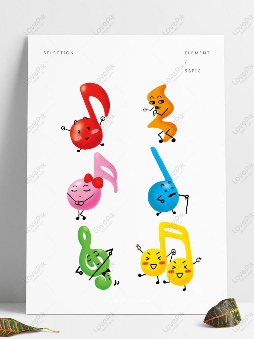 Dibujado A Mano De Dibujos Animados Coloridas Notas Musicales PNG Imágenes  Gratis - Lovepik