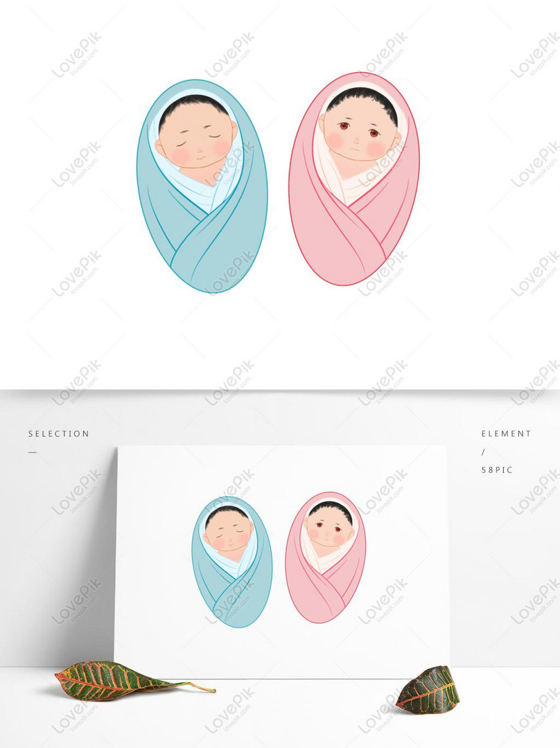 Tangan Ditarik Kartun Lucu Bayi Bayi Laki Laki Bayi Perempuan El