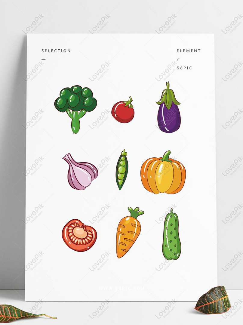 Hand Drawn Cartoon Gourmet Simple Fruit And Vegetable PNG Transparent Image  PSD images free download_1369 × 1024 px - Lovepik