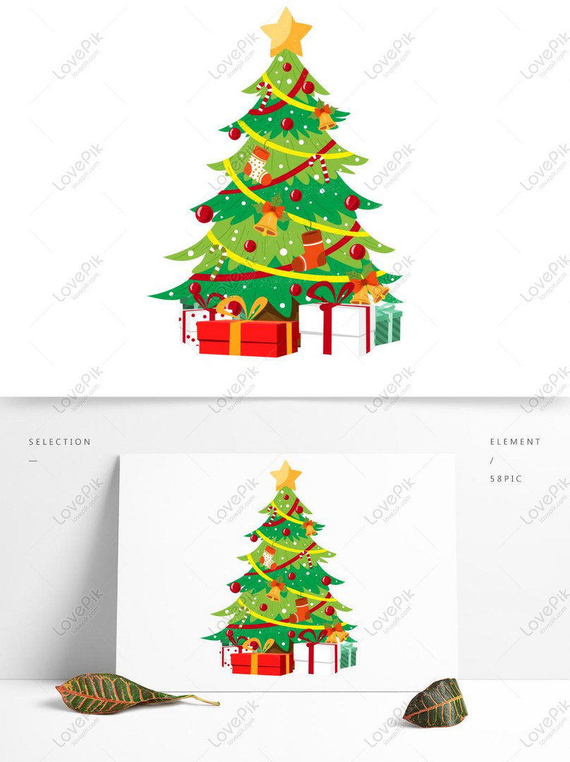 Elemento De árbol De Navidad De Colores De Dibujos Animados PNG Imágenes  Gratis - Lovepik