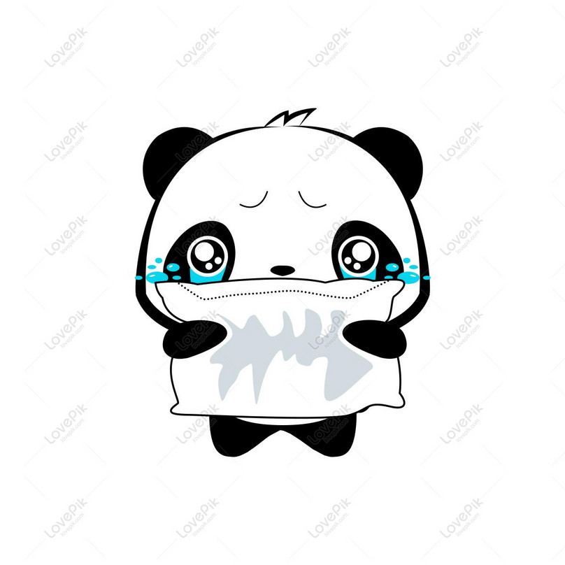 Panda Chorando Dos Desenhos Animados. Arte Animal.