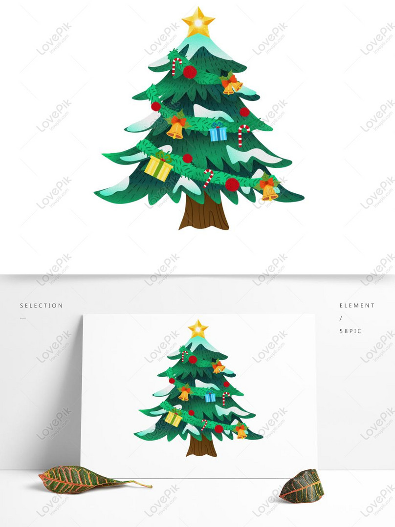 Pintado Diseño De Dibujos Animados Elemento árbol De Navidad PNG Imágenes  Gratis - Lovepik