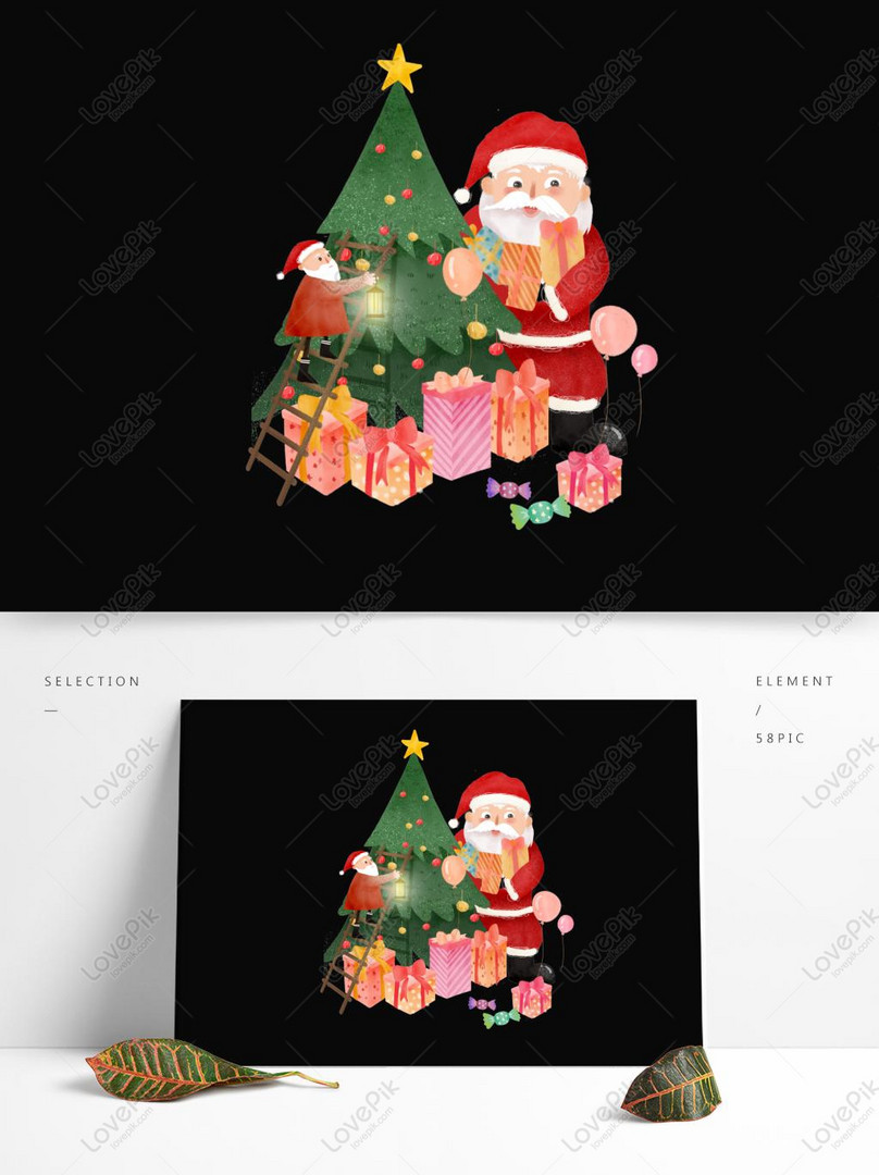 Árvore De Natal E Papai Noel Natal Elemento Desenho Animado PNG Imagens  Gratuitas Para Download - Lovepik