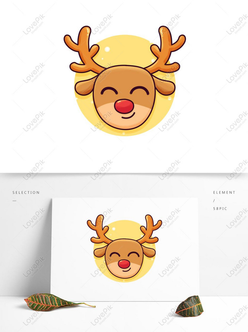 Cartoon Christmas Cute Hand Drawn Sticker Decorative Design Elem ...
