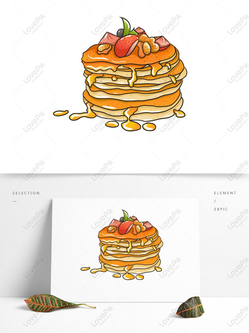 Original Hand Drawn Winter Baked Gourmet Fruit Honey Cake Illust Psd Images Free Download 1369 1024 Px Lovepik Id