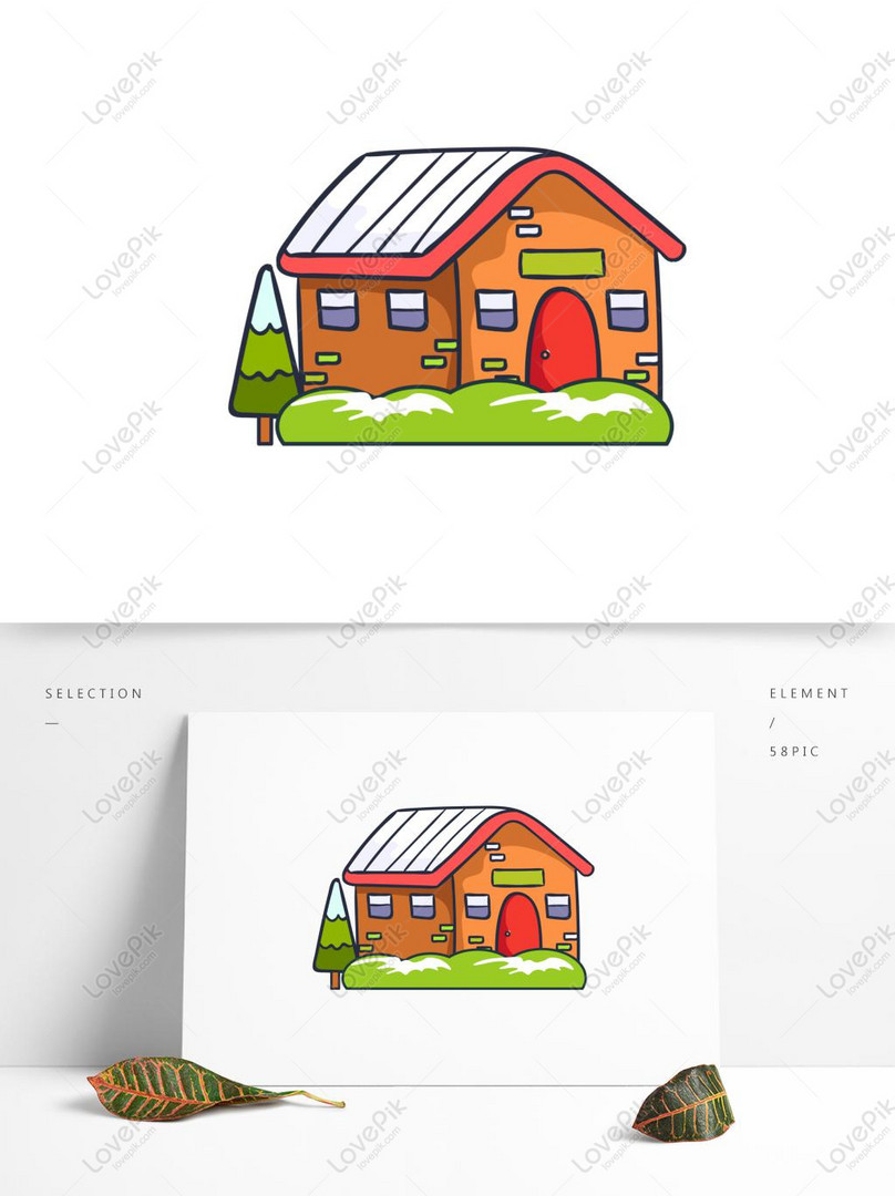 Elementos De Casa De Invierno De Estilo De Dibujos Animados PNG Imágenes  Gratis - Lovepik