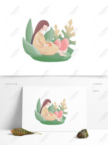 Reading girl plant review student, Review, student, review student png transparent image