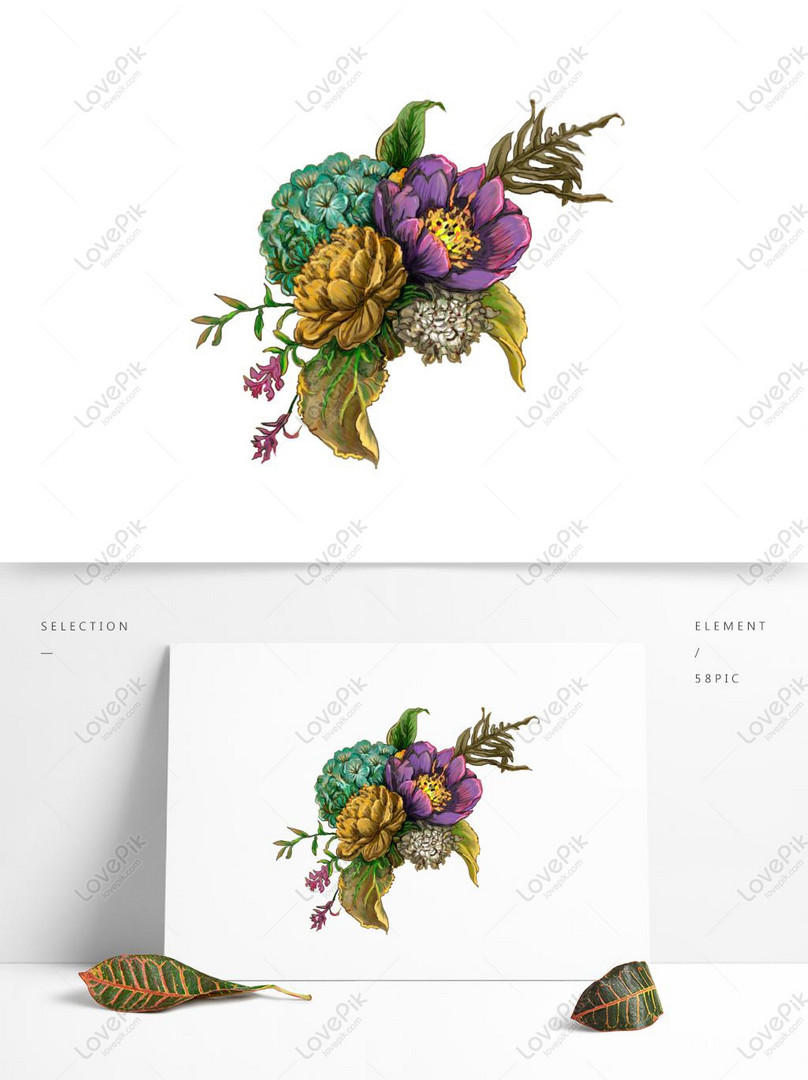 Original Ramo De Flores Pintado A Mano PNG Imágenes Gratis - Lovepik