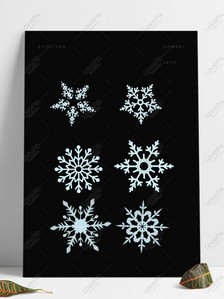 Blue snowflake winter commercial element Graphics