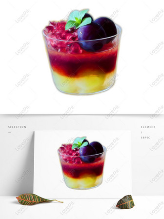 Ручная роспись виноградного личи ледяной десерт ледяной коктейль png