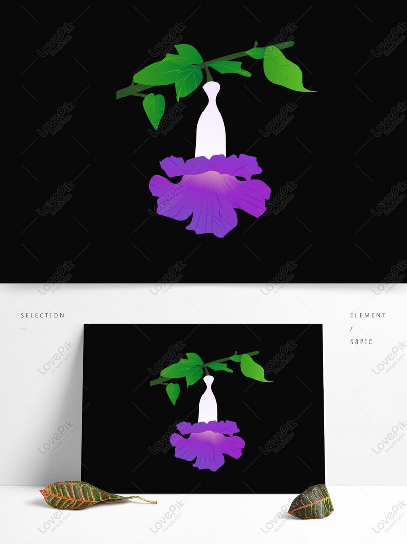 Tanaman Ilustrasi Berwarna Bunga Tangan Yang Tersedia Untuk Peng