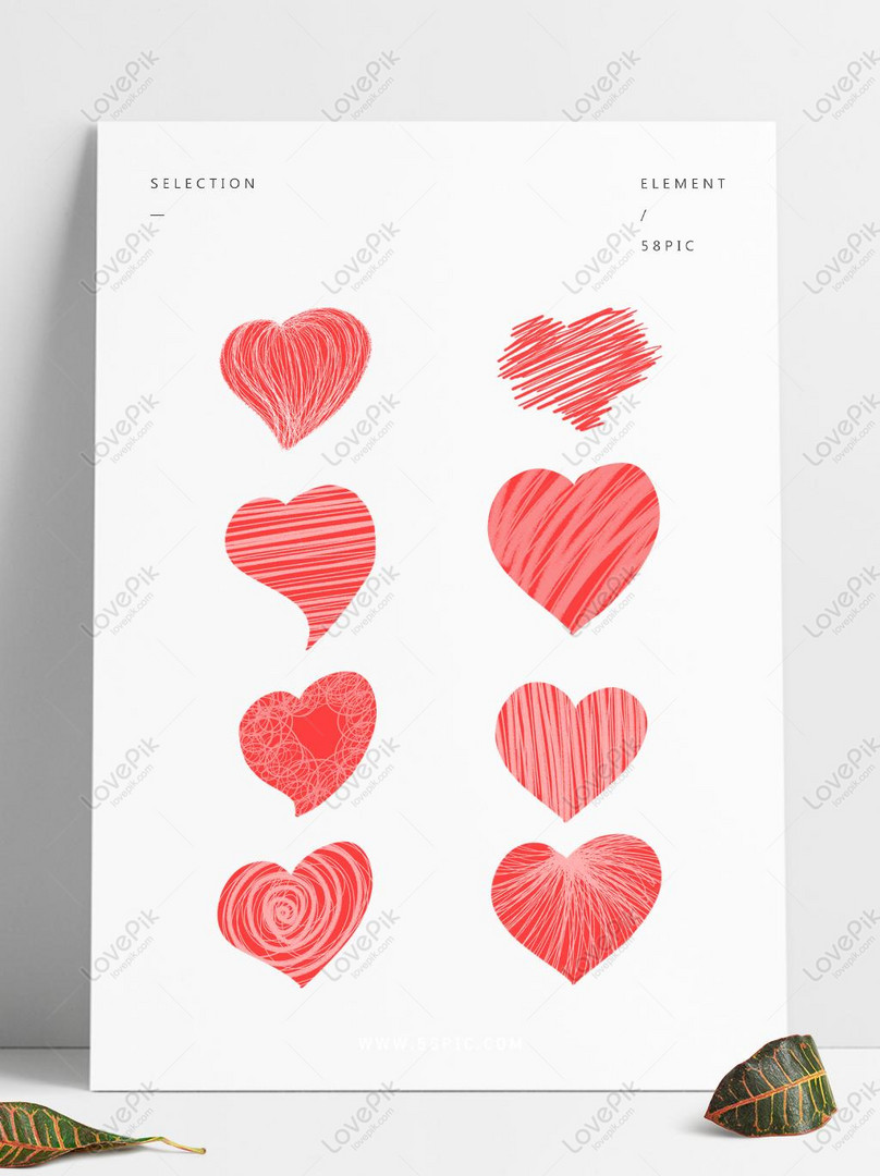 Download Hand Drawn Valentine Pink Love Hearts Collection Psd Images Free Download 1369 1024 Px Lovepik