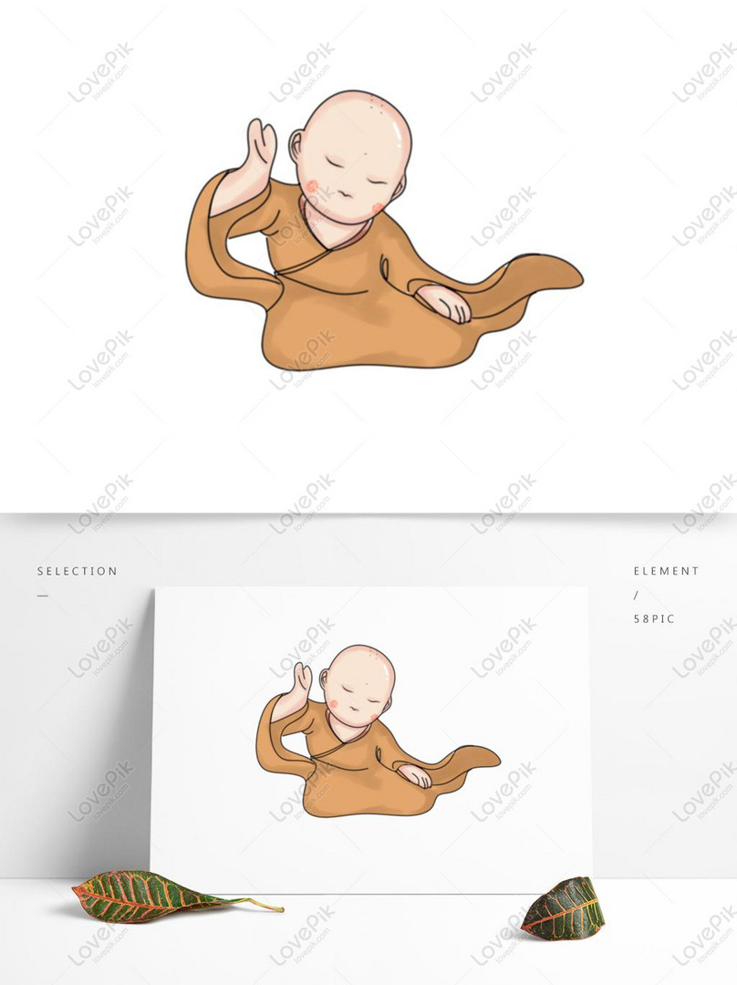 Little Monk Cute Cartoon Hand Painted Free Element Zen Zen Nun B PNG  Transparent Background PSD images free download_1369 × 1024 px - Lovepik