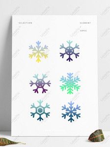 Blue snowflake winter commercial element Graphics