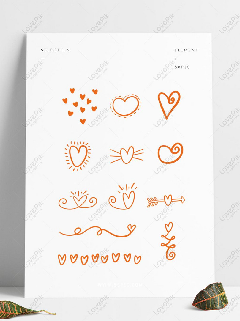 Vectơ miễn phí-Ngày Valentine Doodle Yếu Tố Tình Yêu Vẽ Tay Hình ...