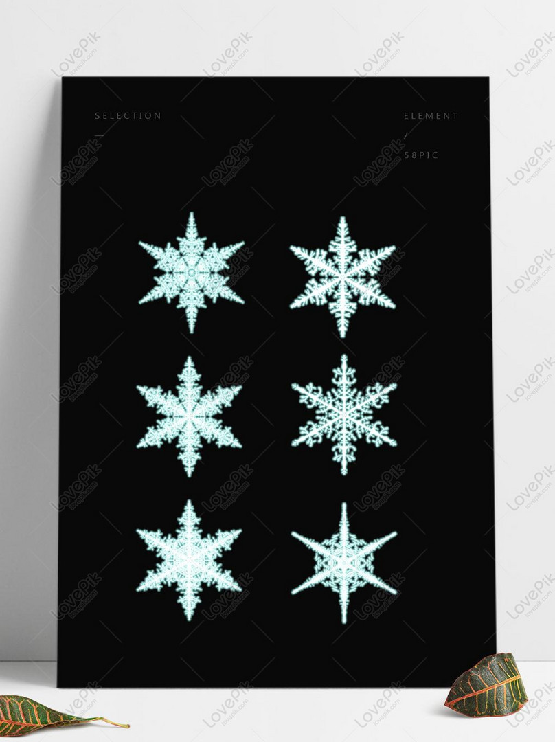 Snowflake Biru Bercahaya Desain Bahan Dekoratif  Gambar  Unduh