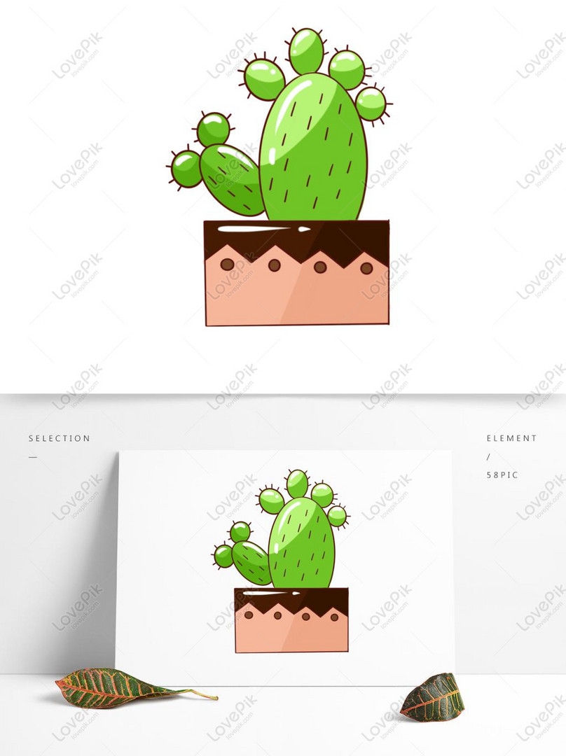 Potted Cactus PNG Images, Drawing Plant, Hand Painted Flowers