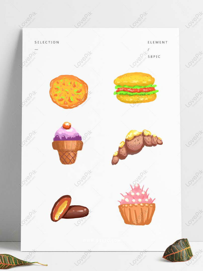 Vectơ miễn phí-Vẽ Tay đơn Giản Bánh Mì Tráng Miệng Burger Pizza Khóa Miễn  Phí C hình ảnh-Đồ họa 
