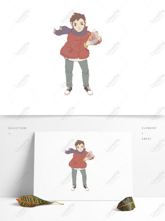 Drawing Cartoon Smiling Boy Exercising With Commercial Elements PNG Images