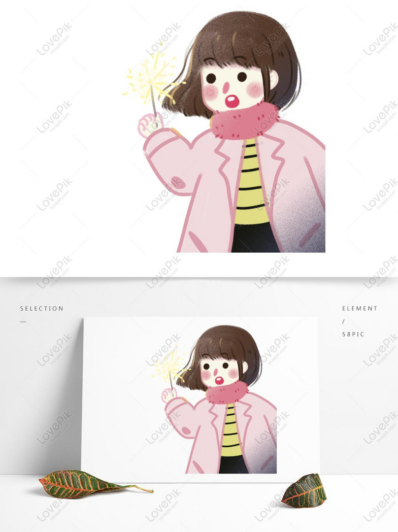 花火で遊ぶ漫画かわいい女の子キャラクターデザインイメージ グラフィックス Id Prf画像フォーマットpsd Jp Lovepik Com