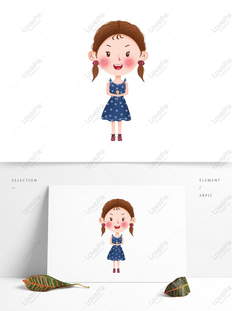 Cartoon Character Illustration Cute Girl Small Fresh Can Free PNG PSD  images free download_1369 × 1024 px - Lovepik