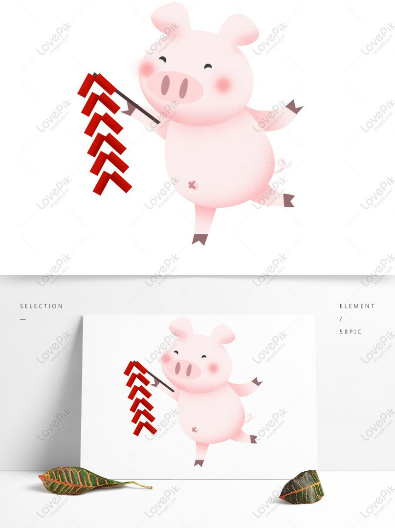 豚年動物豚漫画かわいいイラスト紙カット風のイメージイメージ