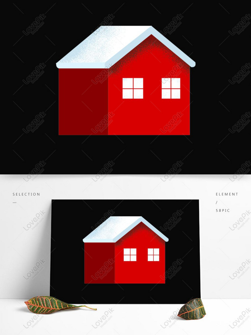 Hand Drawn Cartoon Red House Elements PNG Transparent Image PSD ...