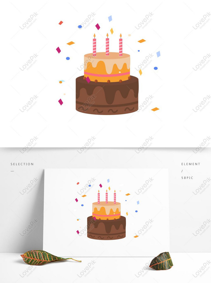 Simple Style Birthday Cake Elements Are Available For Commercial ...