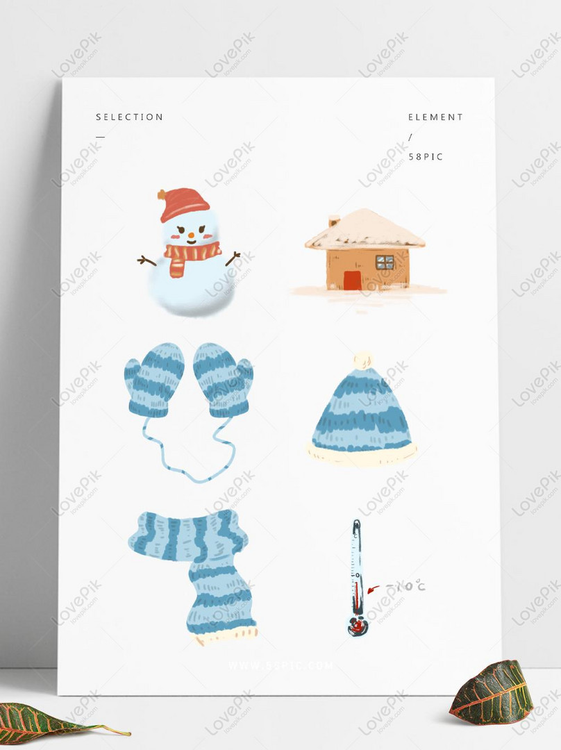 Winter Winter Cute Hand Drawn Material Sticker PNG Transparent ...