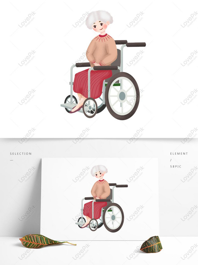 Элемент шаблона бабушка инвалидной коляски изображение_Фото номер733492938_PSD Формат изображения_ru.lovepik.com