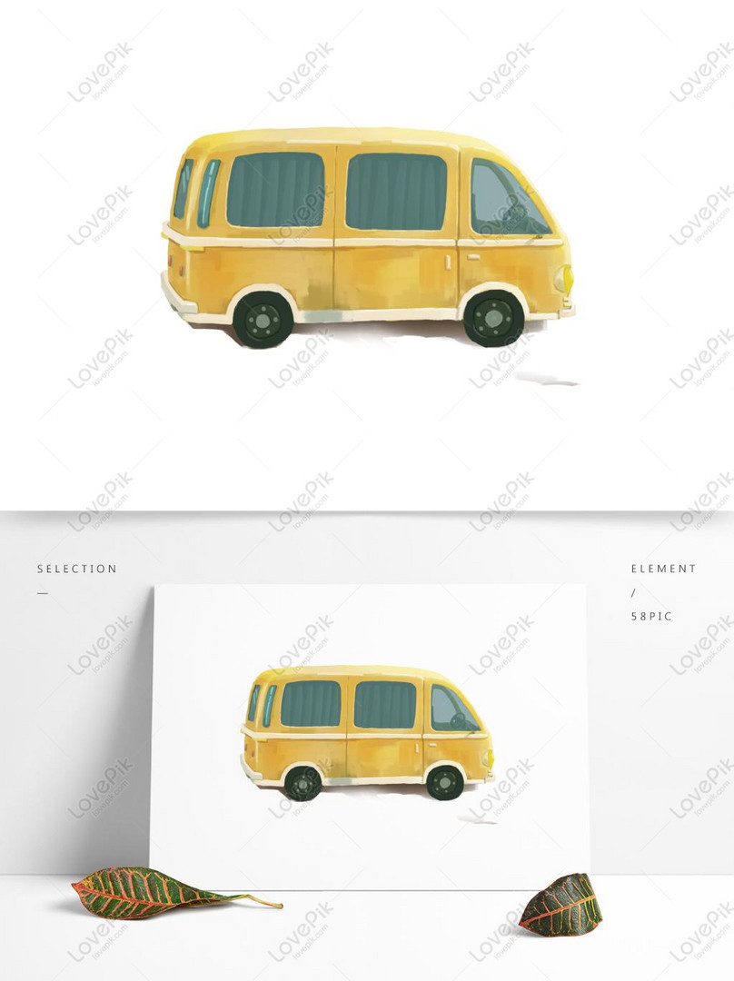 Vectơ miễn phí-Vẽ Tay Một Chiếc Xe Buýt Màu Vàng hình ảnh-Đồ họa ...