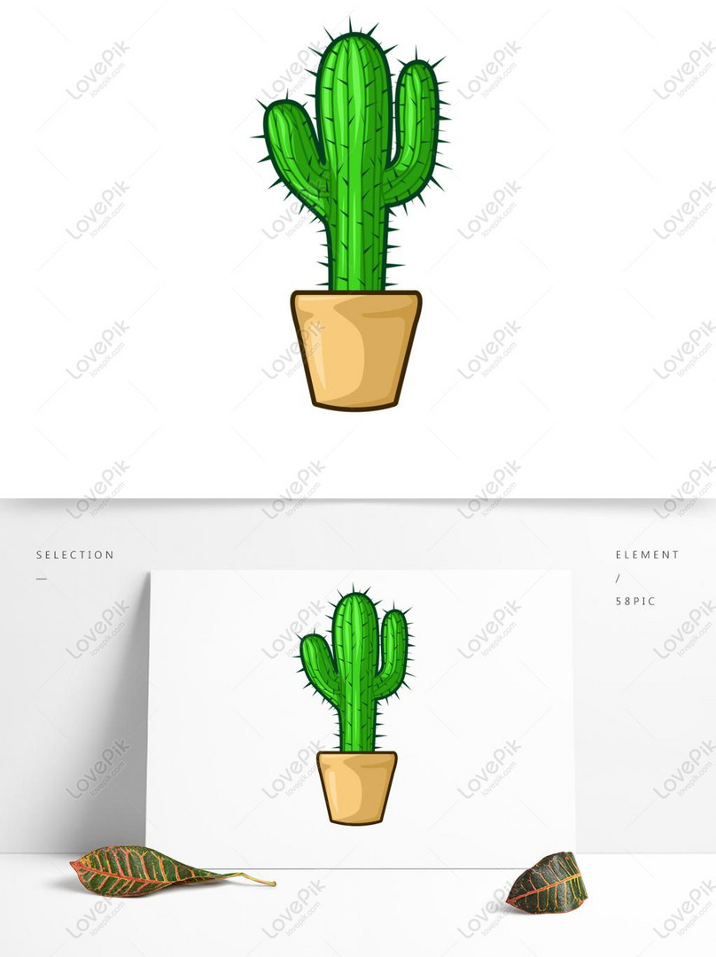 Cacto De Desenhos Animados Em Vaso Para Uso Comercial PNG Imagens