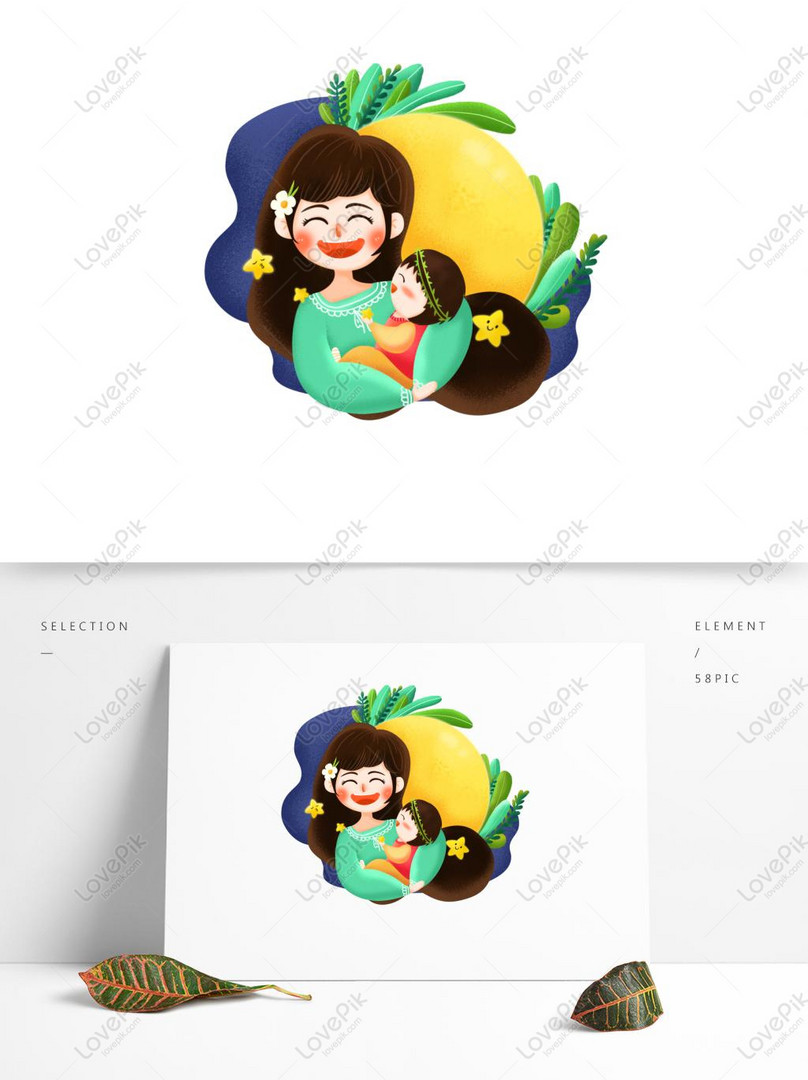Mom Mother Child Interaction Good Night Character Cartoon Cute D PNG Image  PSD images free download_1369 × 1024 px - Lovepik