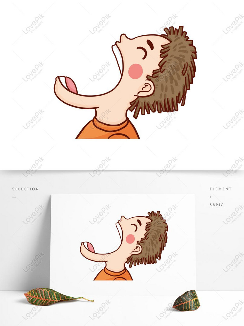 Male anime character pointing his opened mouth png