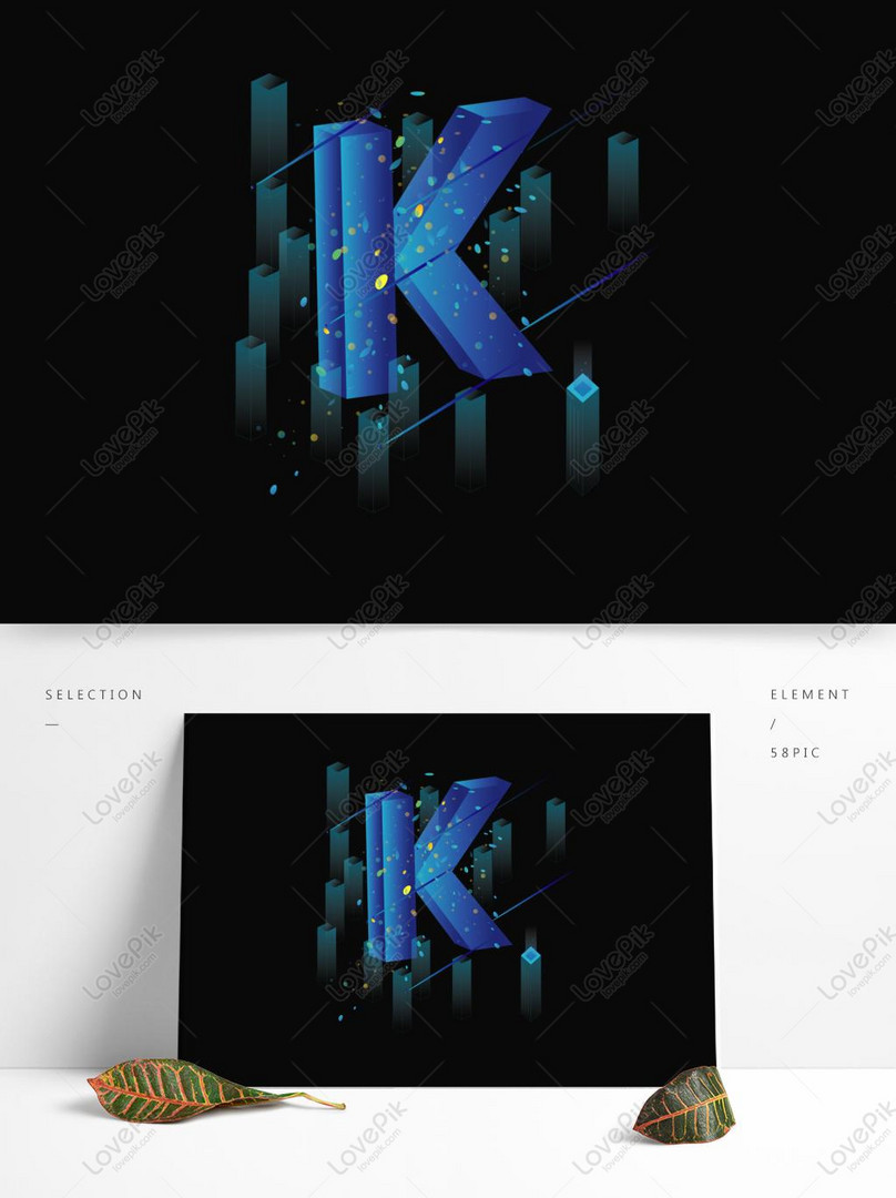 25d Letter Gradient K Element Collection PNG Free Download AI ...