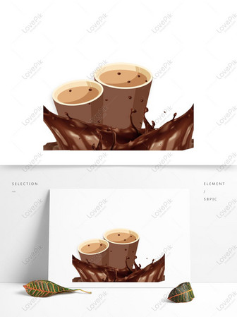Декоративный молочный чай, кофейный дизайн png
