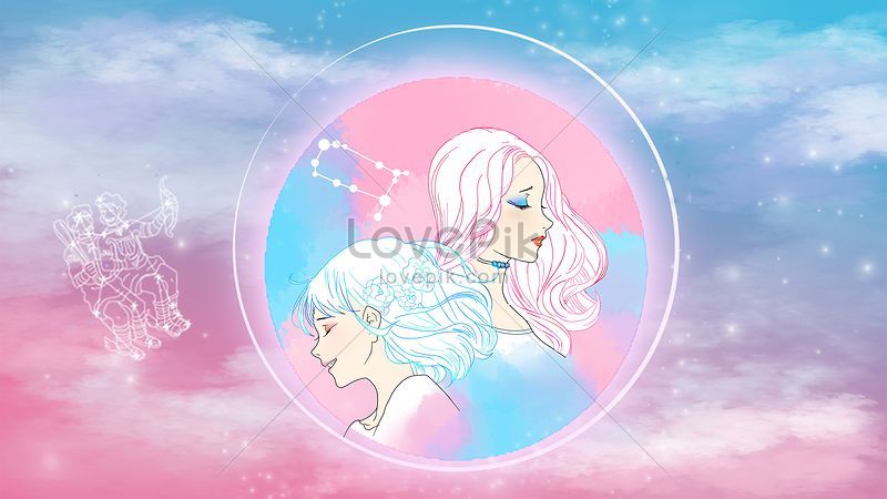 漫画手描き12星座美容肖像ジェミニイラストレーターイメージ 図 Id Prf画像フォーマットjpg Jp Lovepik Com