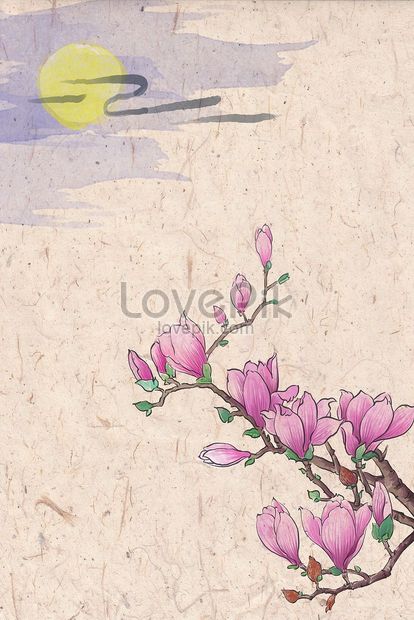 古代スタイルのモクレンの花新鮮なイラストイメージ 図 Id Prf画像フォーマットjpg Jp Lovepik Com
