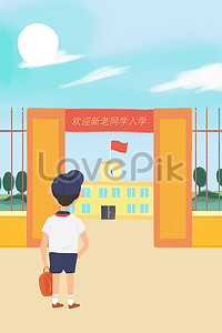 School school students cleaning cartoon hand drawn illustration  image_picture free download 