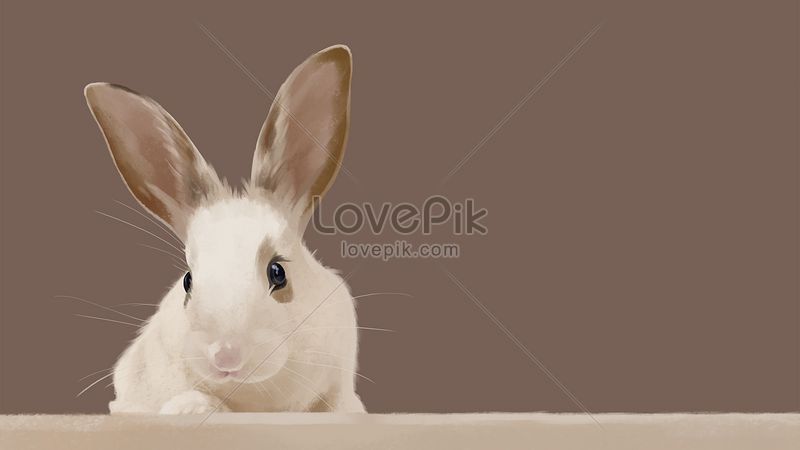 かわいいペットのウサギの小さな新鮮なかわいいイラストの壁紙イメージ