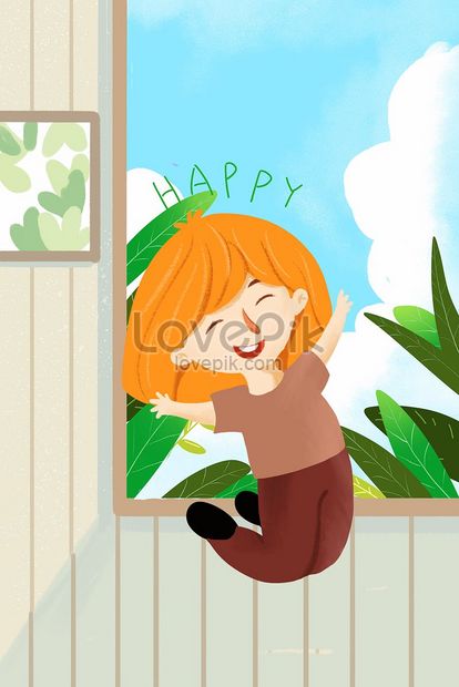 小さな新鮮な手描きの幸せなジャンプイラストイメージ 図 Id Prf画像フォーマットjpg Jp Lovepik Com