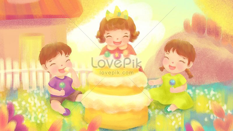 暖かい喜び子供誕生日パーティー子供イラストイメージ 図 Id Prf画像フォーマットjpg Jp Lovepik Com