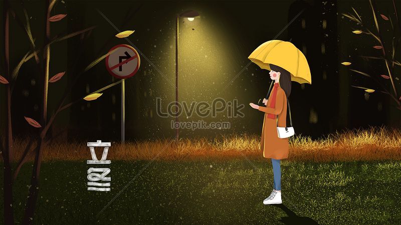 美しい冬の光の下で傘を持つ少女のイラストイメージ 図 Id Prf画像フォーマットjpg Jp Lovepik Com