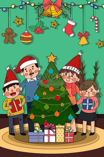 Dibujos Animados Entre Padres E Hijos Navidad Nochebuena Familia | PSD  ilustraciones imagenes descarga gratis - Lovepik