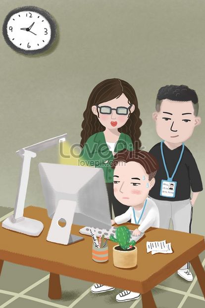 Dibujado A Mano De Dibujos Animados Trabajo Oficina De Negocios | PSD  ilustraciones imagenes descarga gratis - Lovepik